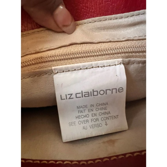 Liz Claiborne Straw & red medium shoulder purse - Picture 4 of 6